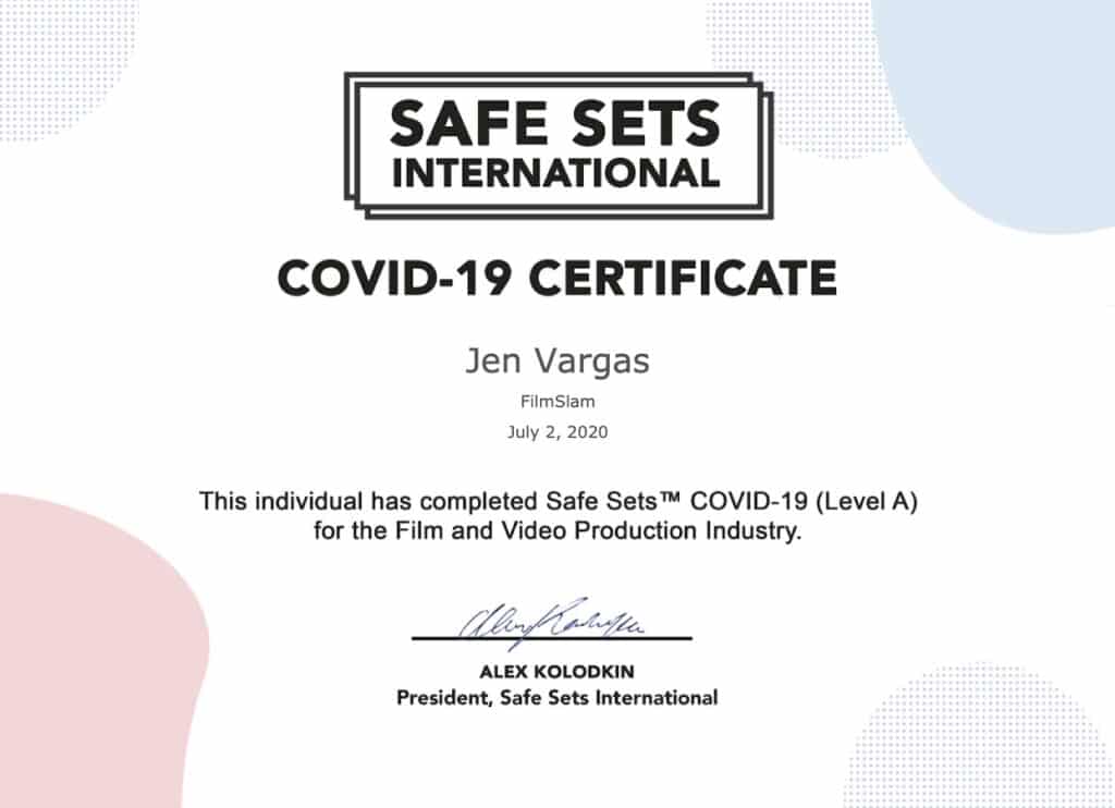 Jen Vargas Safe Sets Certificate